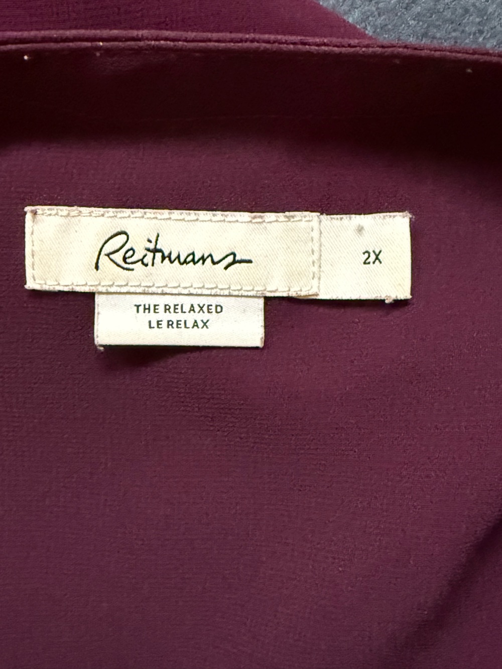 Reitmans Plum Draped V-Neck Blouse - Picture 4 of 6